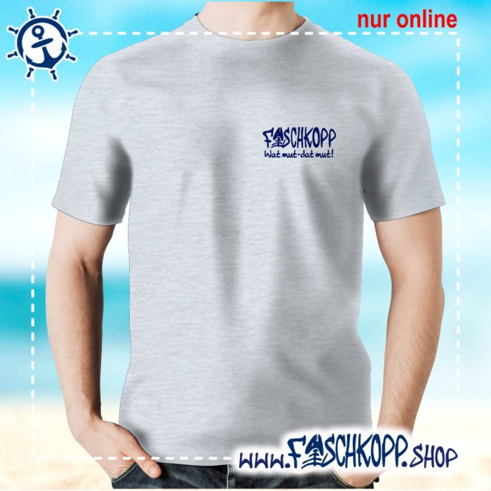 Fischkopp T-Shirt 2016 Druck klein grau meliert