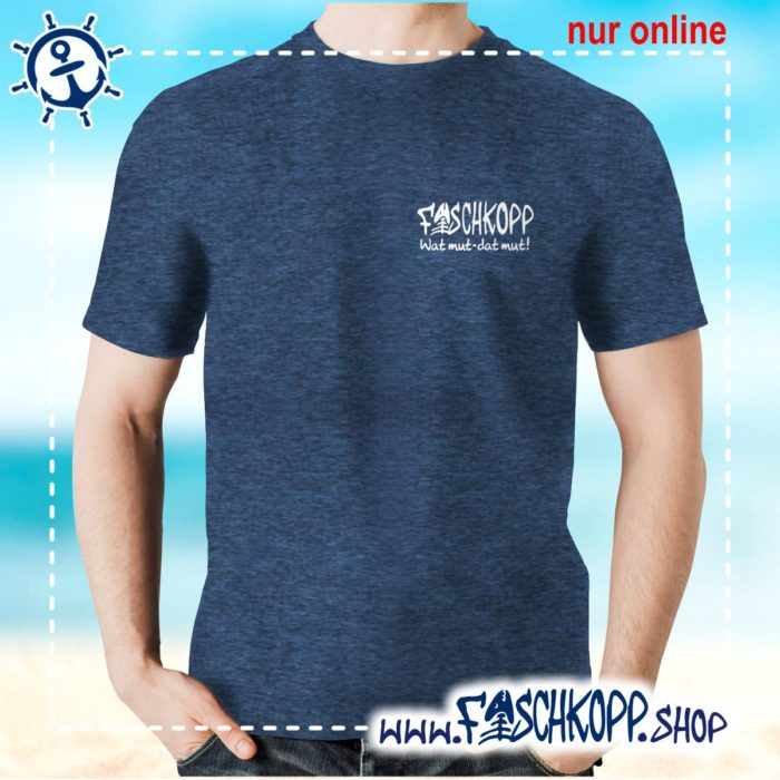 Fischkopp T-Shirt 2016 Druck klein navy meliert