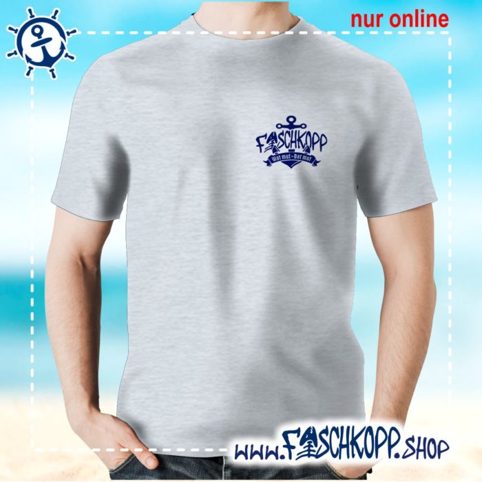 Fischkopp T-Shirt 2017 Druck klein grau meliert