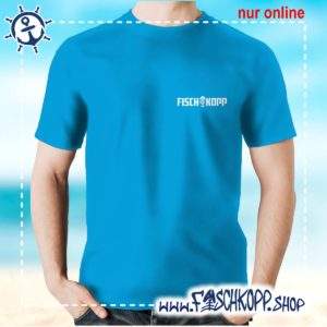 T-Shirt Fischkopp Gräte klein atoll-blau