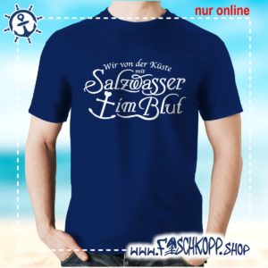 T-Shirt Salzwasser im Blut navy