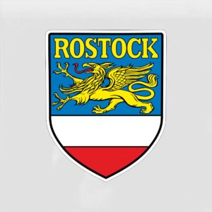 Aufkleber Rostock Wappen blau