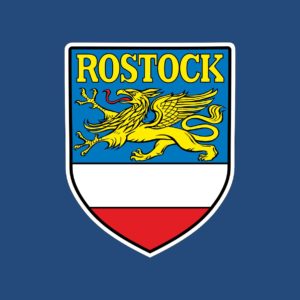 Aufkleber Rostock Wappen silber