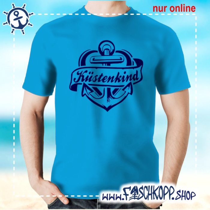T-Shirt Kuestenkind atoll-blau