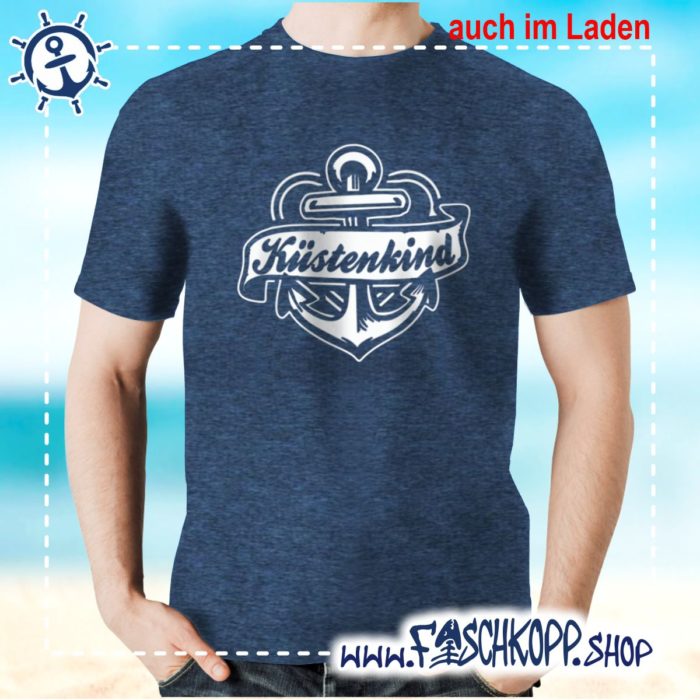 T-Shirt Kuestenkind navy meliert