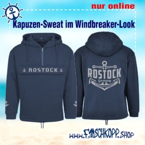 Rostock - Kapuzen-Blouson mit Brusttasche blau vorne hinten