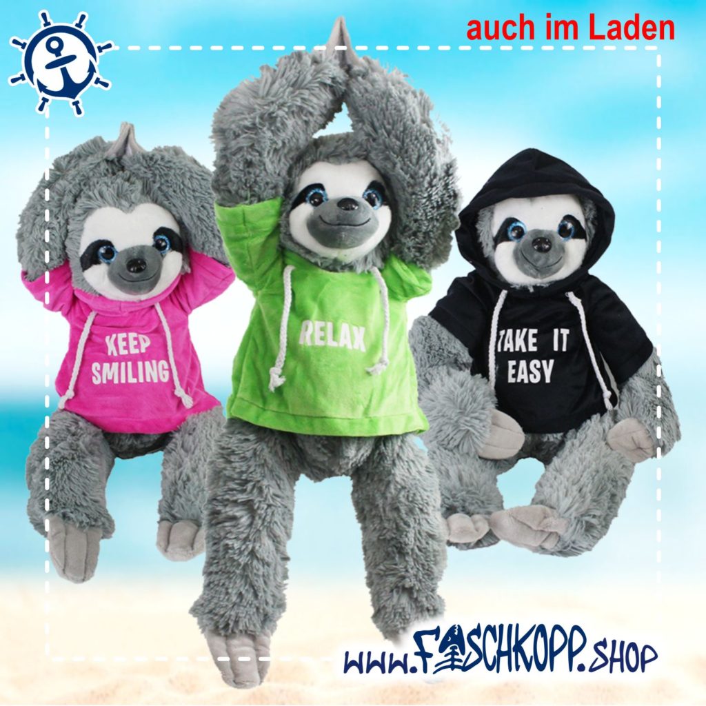 Plüschtier Faultier RELAX (grün) ⋆ fischkopp.shop