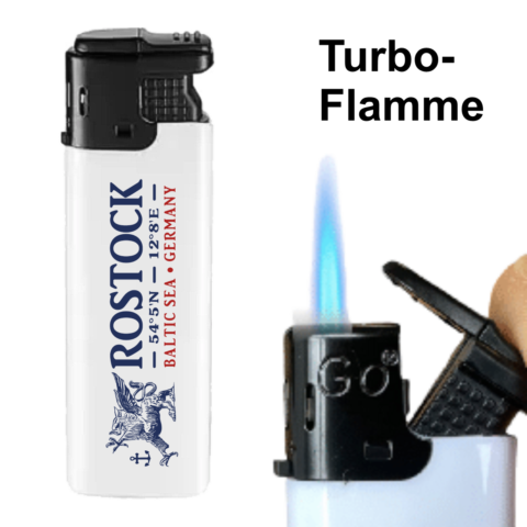 Feuerzeug Rostock mit Turbo-Flamme