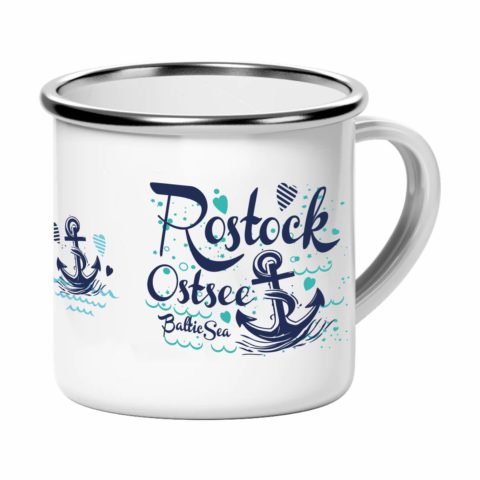 Tasse Edelstahl emailliert Rostock Ostsee
