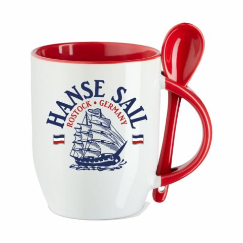 Tasse Hanse Sail Rostock Segelschiff rot #454