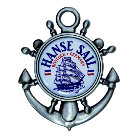 Magnet 3D-Metall - Hanse Sail Rostock - Anker-Steuerrad