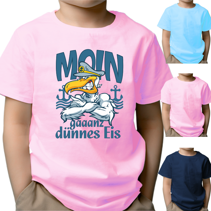 Kinder T Shirt Gaaanz Dünnes Eis #486 Rosa