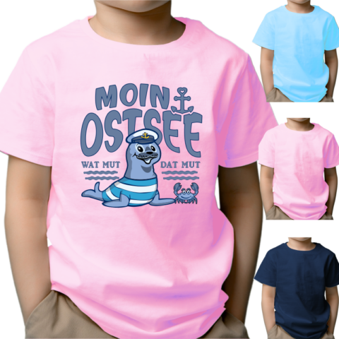 Kinder T-Shirt - Motiv: Moin Ostsee Robbe #485