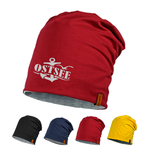 Wende-Beanie - Jersey Mütze OSTSEE - div. Farben