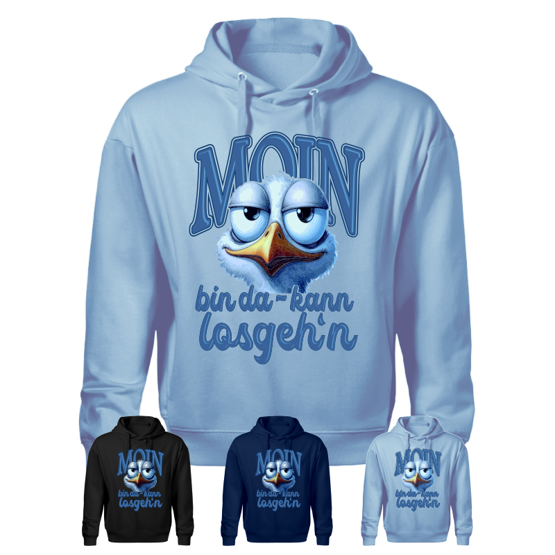 Hoodie Moin Bin Da Kann Losgehn #488 Eis Blau