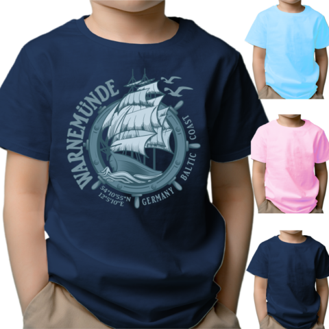 Kinder T-Shirt - Warnemünde Segelschiff #431
