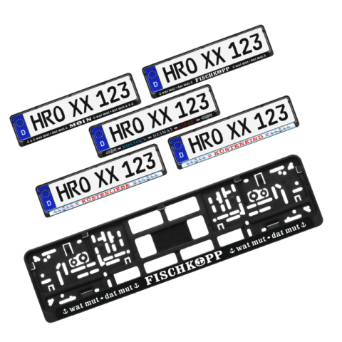 Kennzeichenhalter FISCHKOPP - wat mut - dat mut