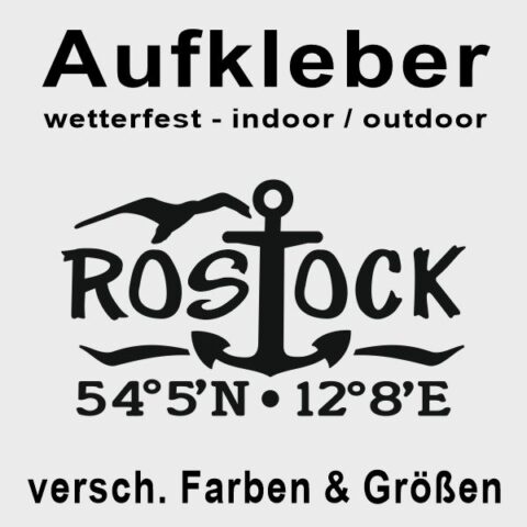 Aufkleber Rostock Koordinaten #304 - Wunschfarbe möglich