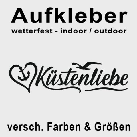 Aufkleber Küstenliebe Herz #506 - Wunschfarbe möglich
