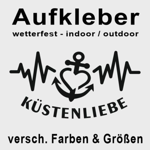 Aufkleber Küstenliebe Herzschlag #498 - Wunschfarbe möglich