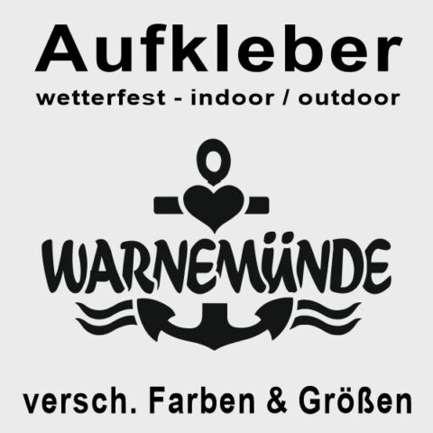 Aufkleber Warnemünde Anker-Herz #307 - Wunschfarbe möglich