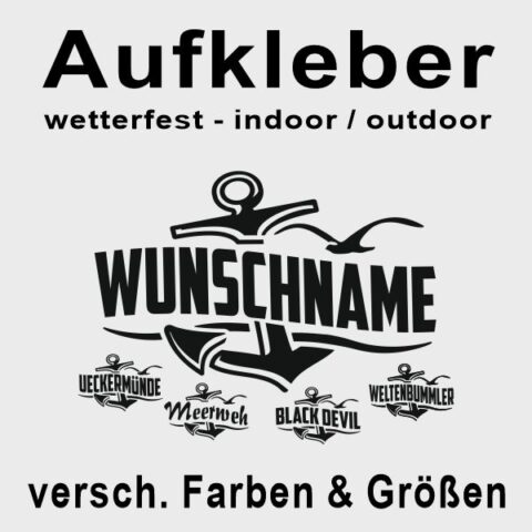 Aufkleber Wunschname Anker #355 - Wunschfarbe möglich