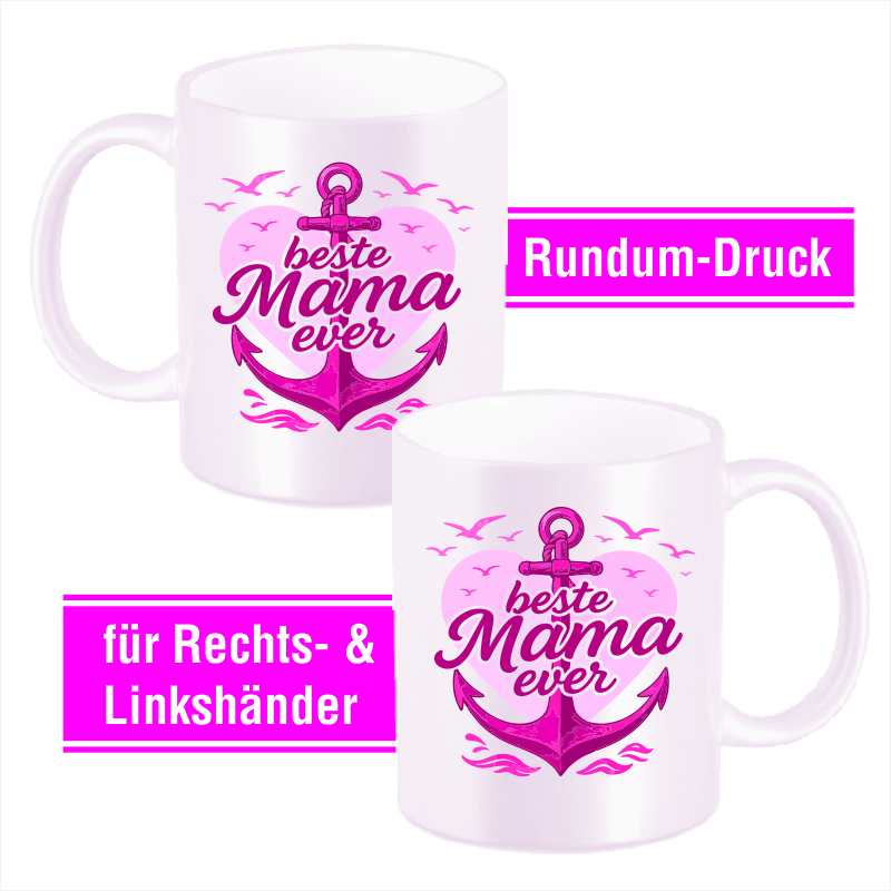 Tasse Glitzer fluoreszierend rosa - Motiv: Beste Mama ever #535 – Bild 3