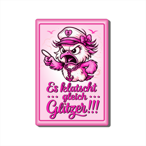Bild-Magnet Es Klatscht gleich Glitzer