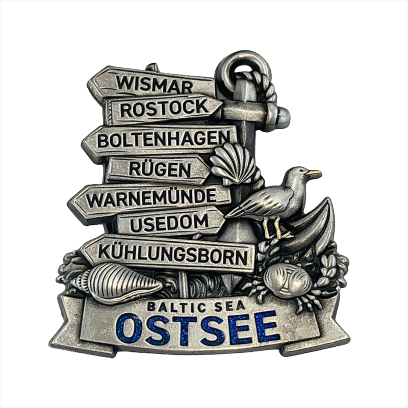 Metall Magnet RR Wegweiser Ostsee