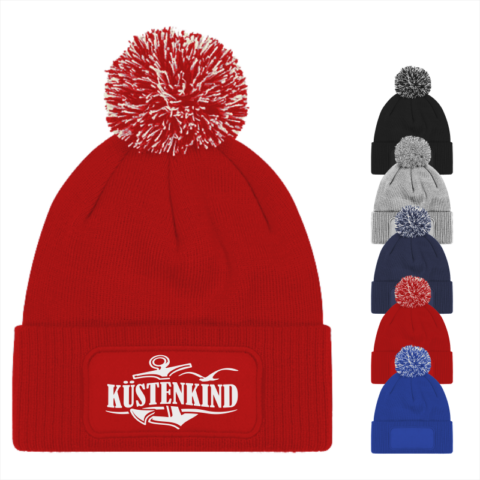Mütze KÜSTENKIND (auf Patch) mit Bommel #443