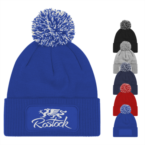 Mütze ROSTOCK (auf Patch) mit Bommel #443